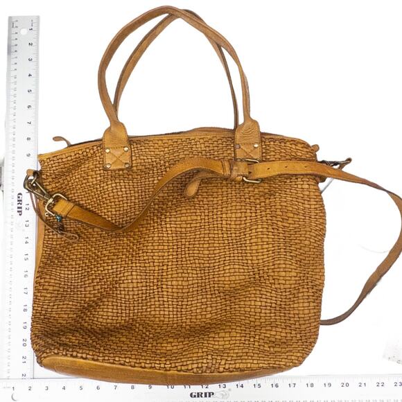 Vilenca Holland Large Tote Laptop Shoulder Bag Woven Leather - Picture 6 of 11